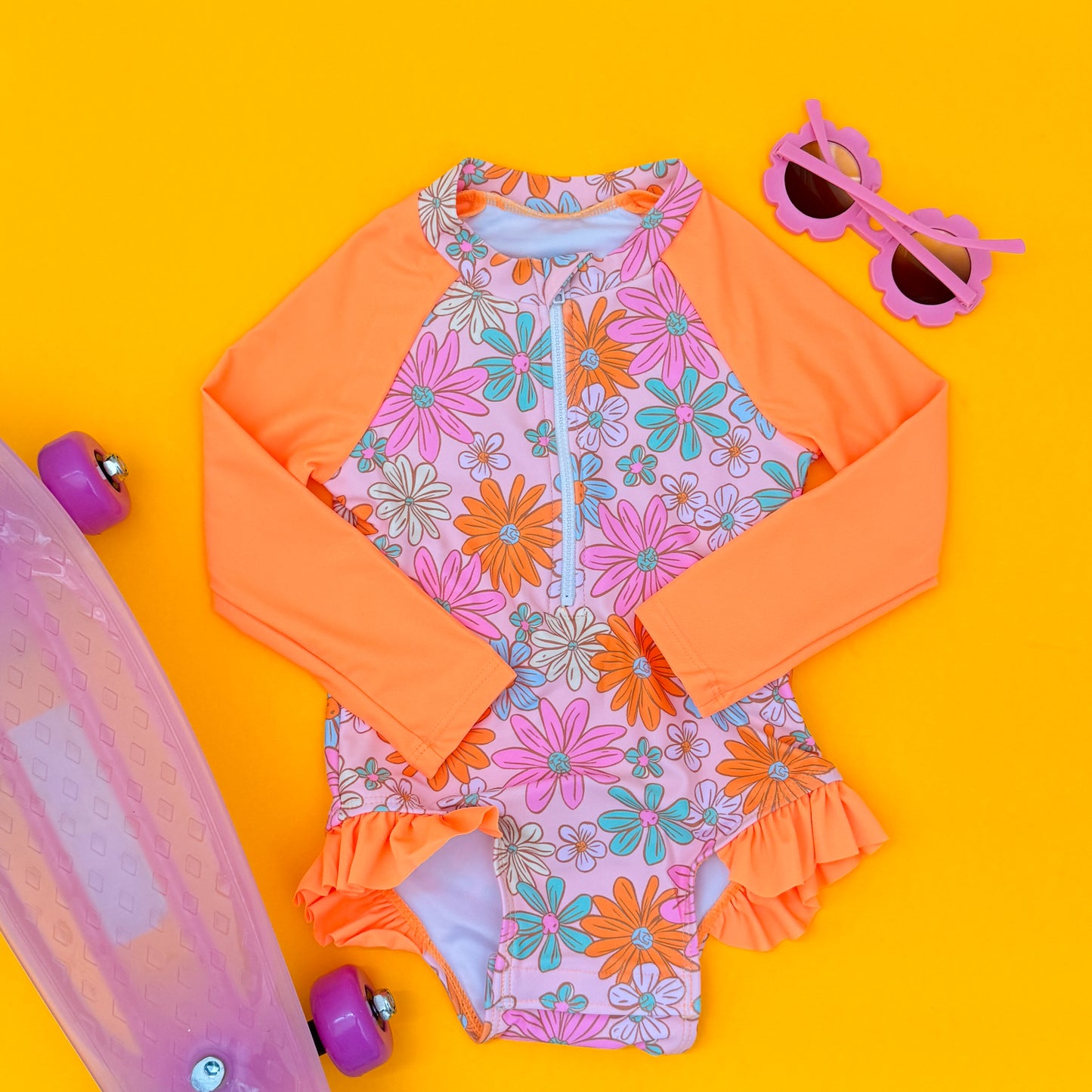 AQUA FLORA RASH GUARD BODYSUIT