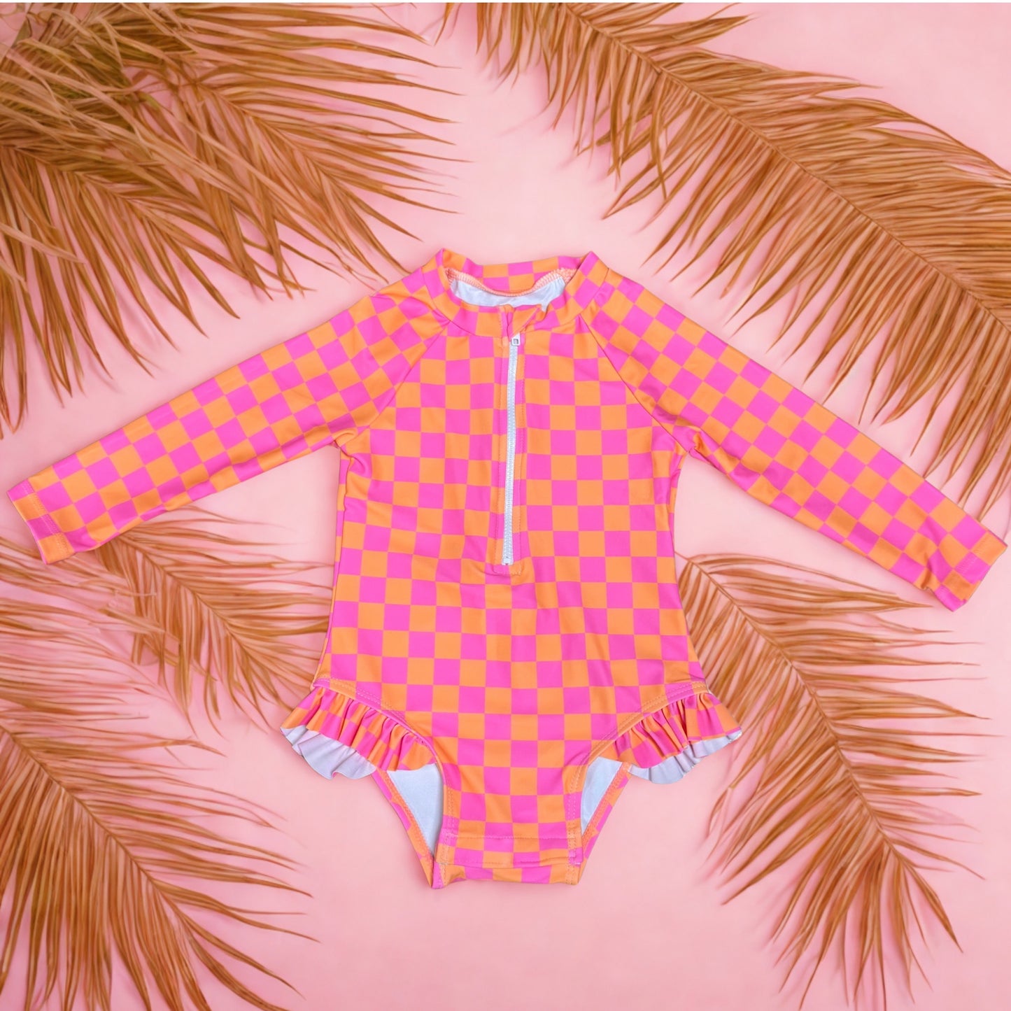 PEACHY PUNCH RUFFLE RASH GUARD
