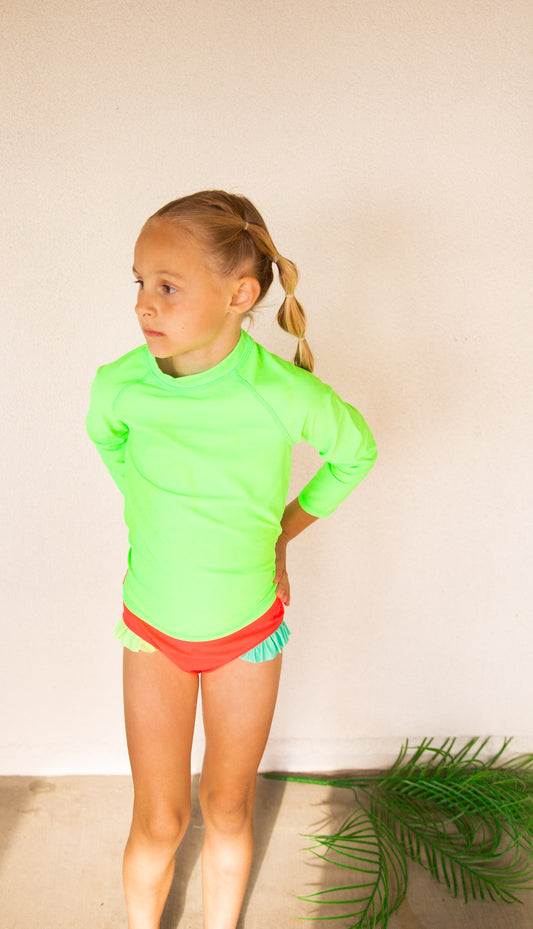 ELECTRIC GREEN RASH GUARD