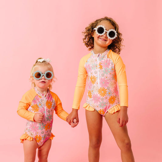 AQUA FLORA RASH GUARD BODYSUIT