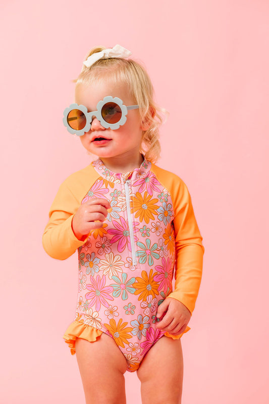 AQUA FLORA RASH GUARD BODYSUIT